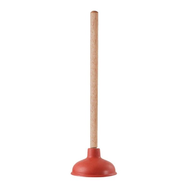 Ldr LDR  16 in. x 5 in. Dia. Plunger with Wooden Handle; Rubber & Wood - Case of 12 4824876